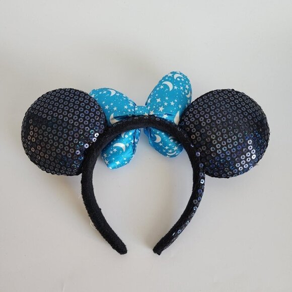 Disney Parks Walt Disney World Minnie Mouse Sorceror Moon Star Sequin Bow Ears - Picture 4 of 6